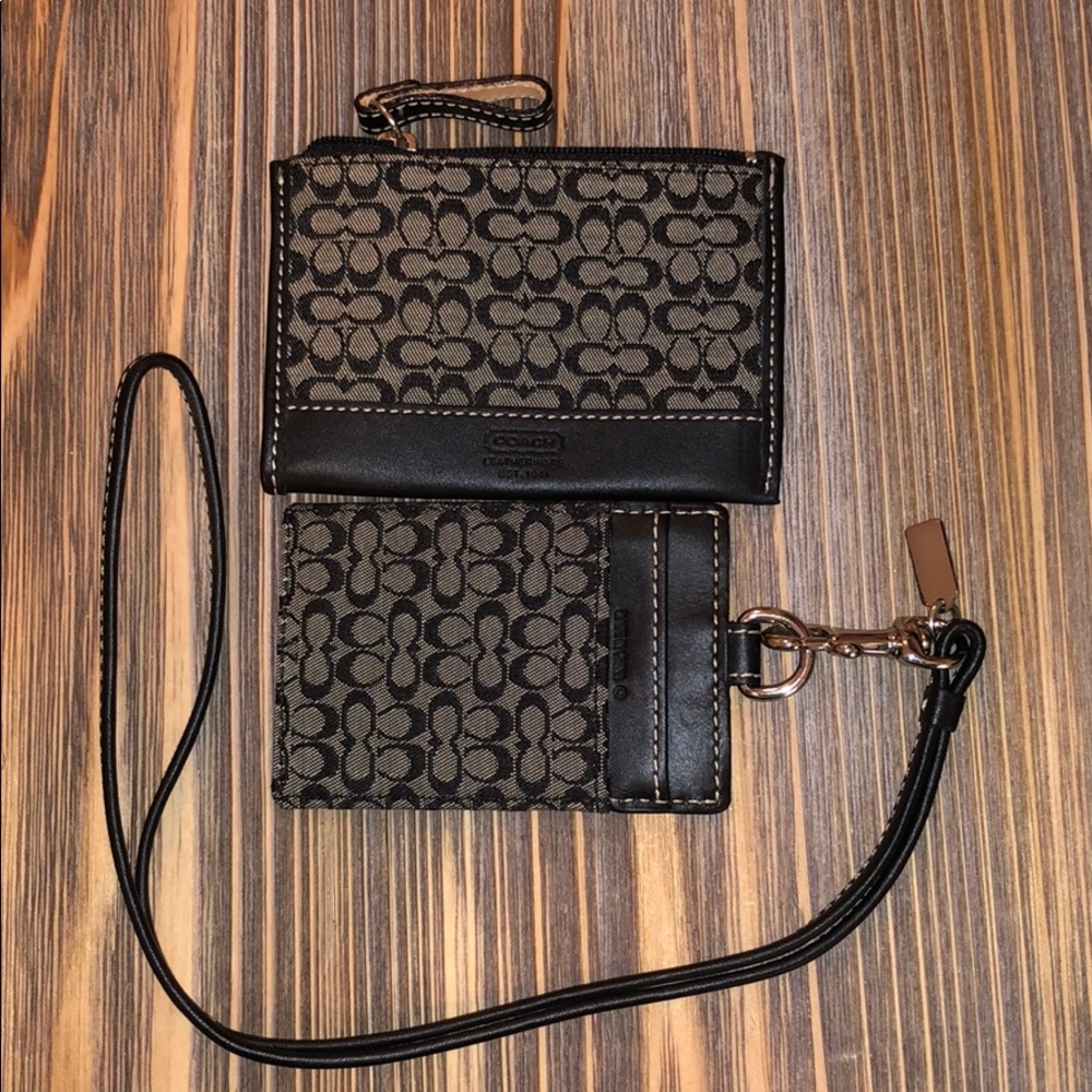 Blk/White Coach Coin Purse & Suitcase Luggage Tag